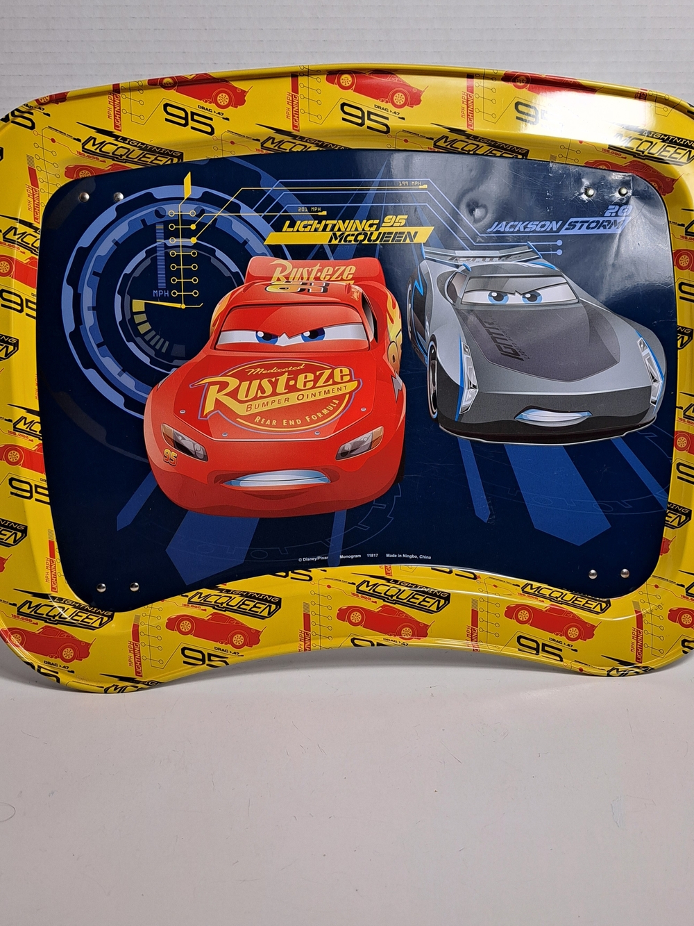 Disney Pixar "Cars Lightning McQueen and Jackson Storm Folding Metal TV Tray
